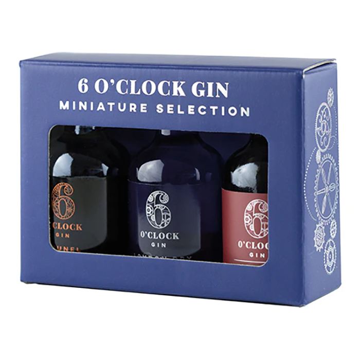 6 O'Clock Gin - Trio of Giftset Miniatures, 3 x 5cl - Pack of 6