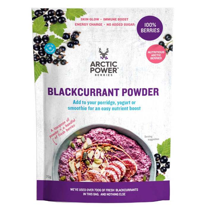 Arctic Power Berries - Blackcurrant Powder, 70g - Pack of 6