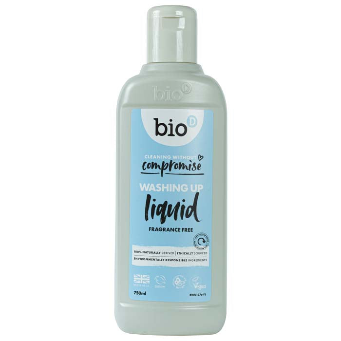 Bio-D - Concentrated Washing-Up Liquid Bottles Fragrance Free, 750m