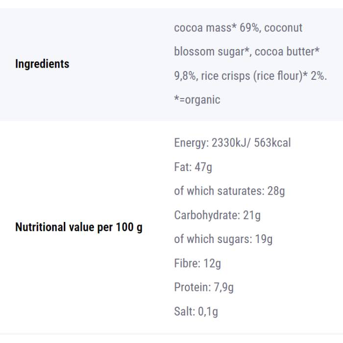 Bio Today - Chocolate with Rice Crisps, 100g  Pack of 12 - Back