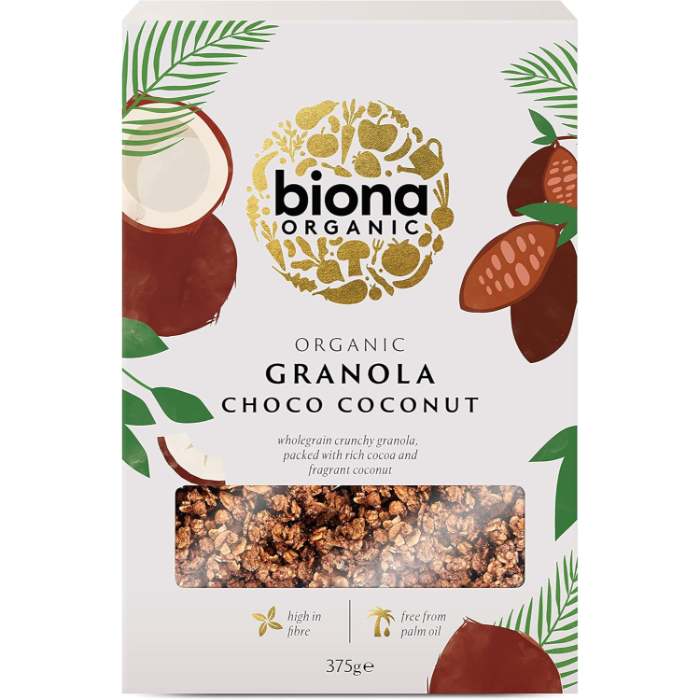Biona - Organic Choco-Coconut Granola, 375g, - Pack of 6