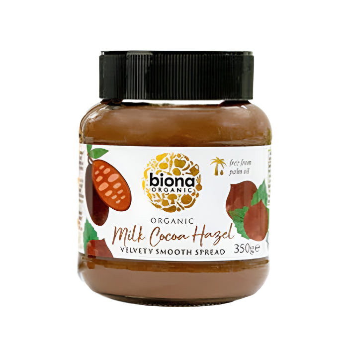 Biona - Organic Milk Cocoa Hazel Spread, 350g, Pack of 6