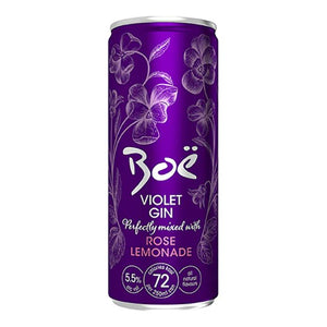 Boe Gin - Violet & Rose Lemonade Can, 250ml - Pack of 12