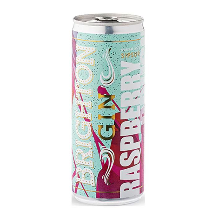 Brighton Spirits - Raspberry Crush Brighton Gin Can 4.8 %, 250ml - Pack of 12 