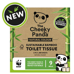 Cheeky Panda - Naturally Coloured Bamboo Toilet Tissue, 9 Rolls | Pack of 5