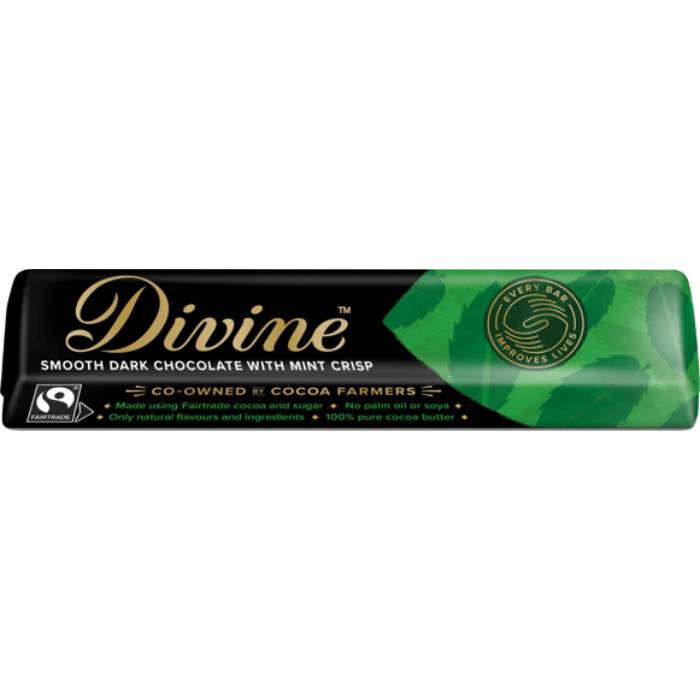 Divine - 70% Dark with Cool Mint Crisp Chocolate, 35g