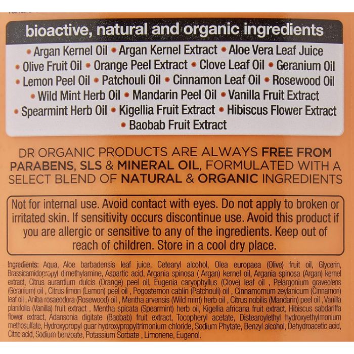 Dr. Organic - Moroccan Argan Oil Conditioner, 200ml - back