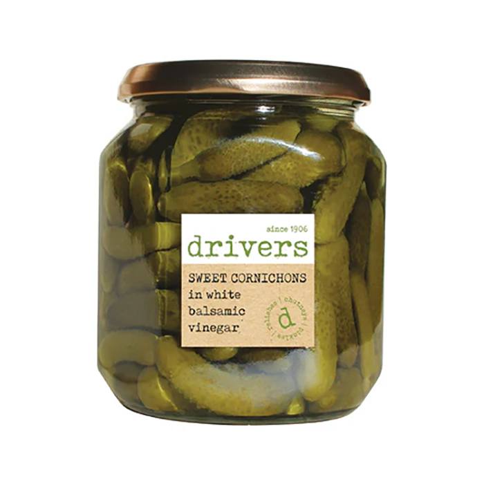 Drivers - Sweet Cornichons In White Balsamic Vinegar, 550g - Pack of 6