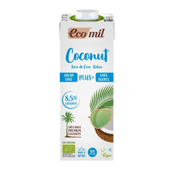 Ecomil - Organic Coconut Milk Sugar Free Calcium (8.5% Coconut), 1L