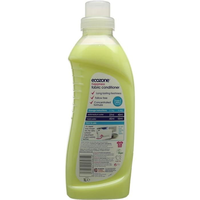 Ecozone - Ecozone Happiness Fabric Conditioner, 1L - back