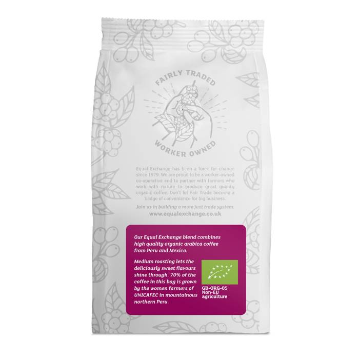 Equal Exchange - Organic Medium Roast Coffee Beans, 200g - Back