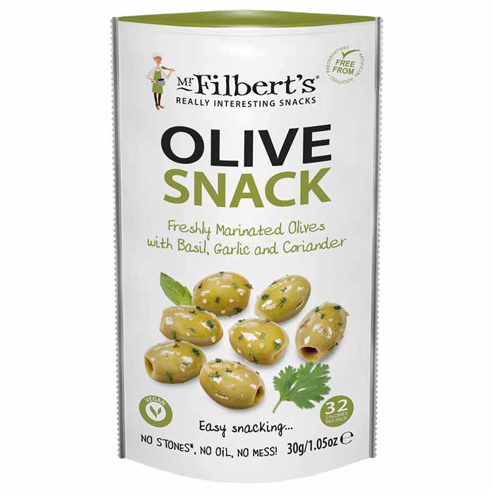 Filberts - Basil & Coriander Olives, 30g  Pack of 20