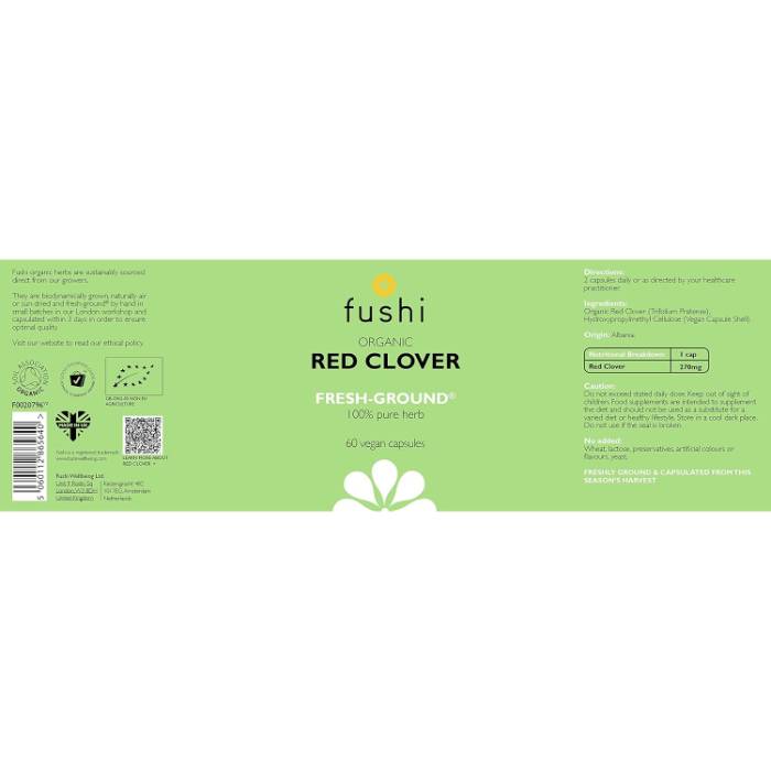 Fushi - Organic Red Clover, 60 Capsules - Back