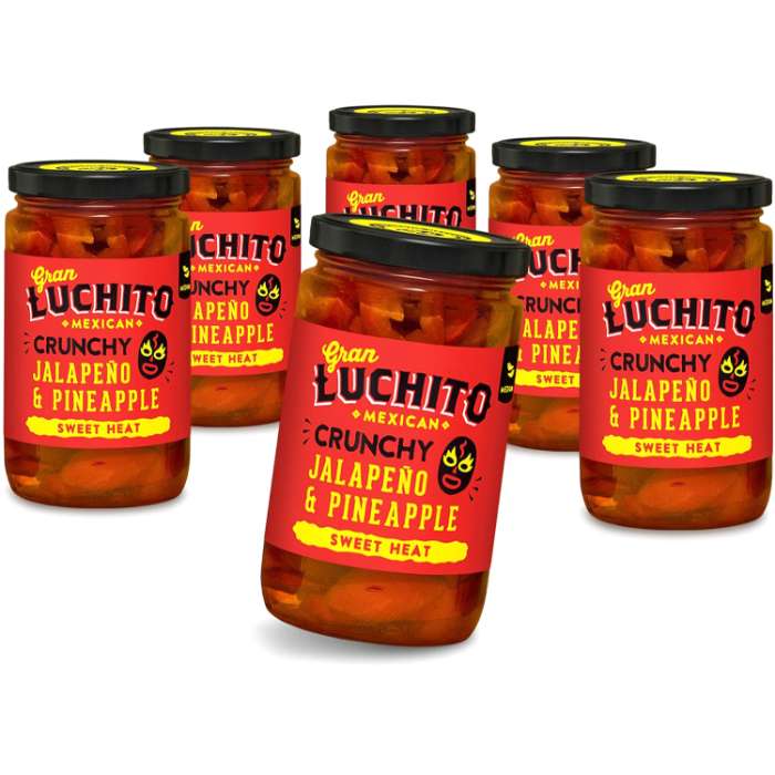 Gran Luchito - Crunchy Jalapeno and Pineapple, 215g  Pack of 6