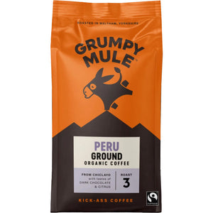 Grumpy Mule - Organic Peru Ground Coffee, 200g | Pack of 6