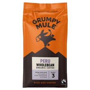 Grumpy Mule - Organic Peru Whole Bean, 200g | Pack of 6