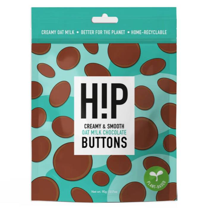 H!P - Oat M!lK Chocolate Buttons Pouch, 90g PAck of 8