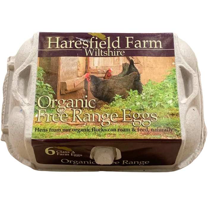 Haresfield - Large Organic Eggs, 6 Eggs  Pack of 2