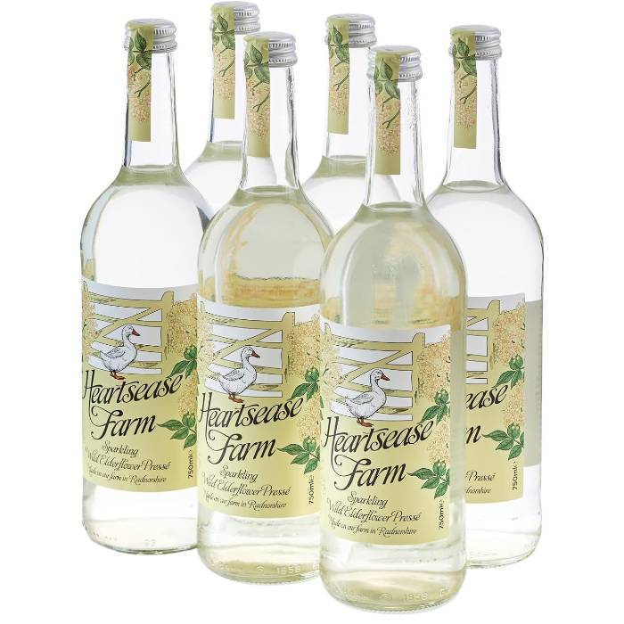 Heartsease Farm - Sparkling Elderflower Water, 750ml Pack of 6