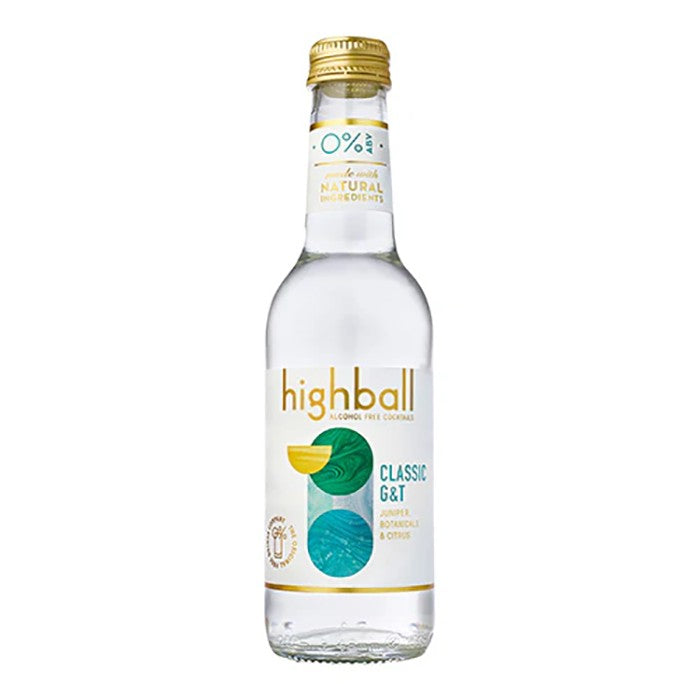 Highball Alcohol Free Cocktails - Highball Classic G&T Cocktails, 250ml - Pack of 12 