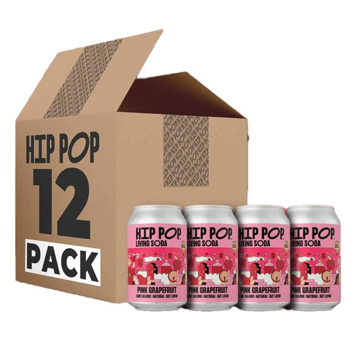 Hip Pop - Pink Grapefruit Living Soda, 330ml  Pack of 12