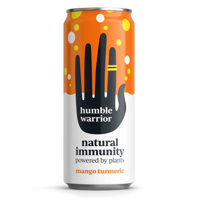 Humble Warrior - Mango Tumeric Sparkling Immunity Drinks, 250ml  Pack of 12