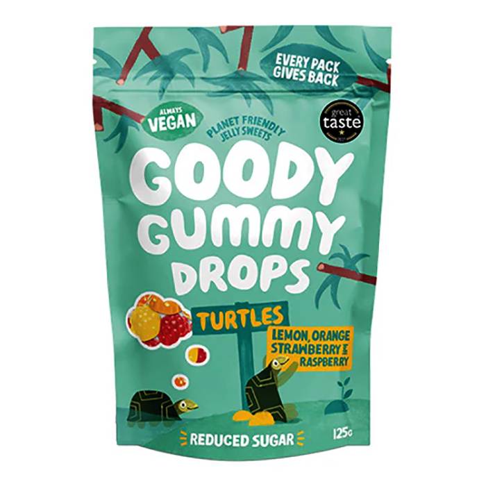 Just Wholefoods - Turtles Goody Gummy Drops, 125g - Pack of 8 