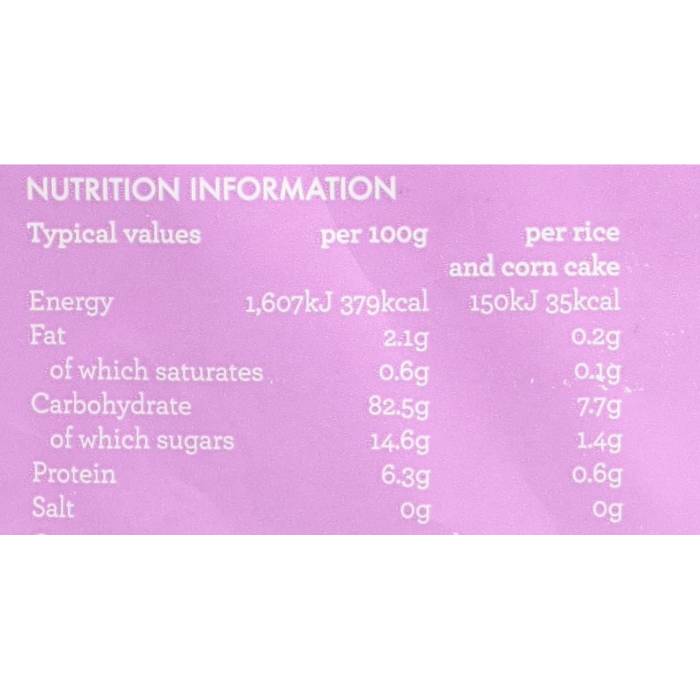 Kallo - Wholegrain Rice & Corn Cakes Blueberry & Vanilla, 130g - Back