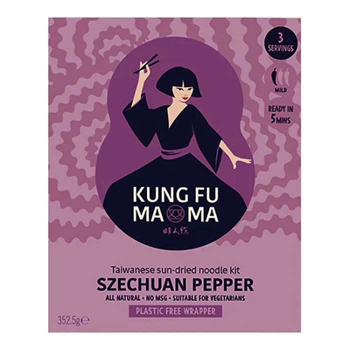 Kung Fu Mama - Szechuan Pepper Taiwanese Sun Dried Noodle Kits, 352g - Pack of 6