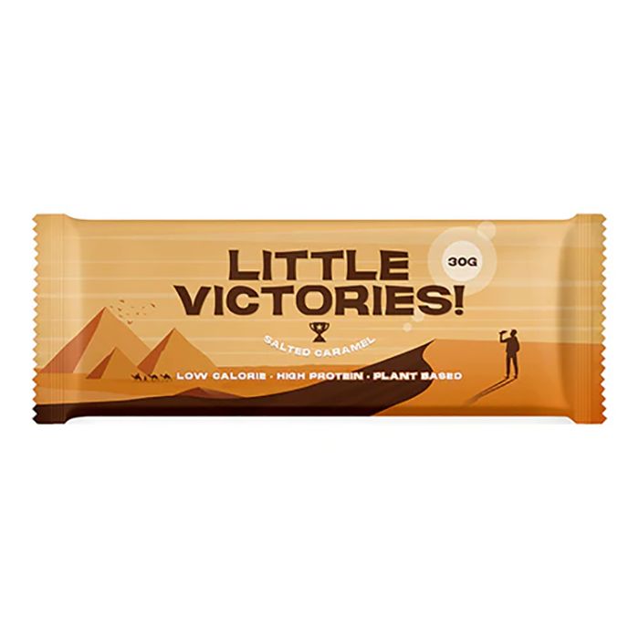 Little Victories - Salted Caramel Chocolate Bar Vegan & Lower in Calories, 30g - Pack of 12