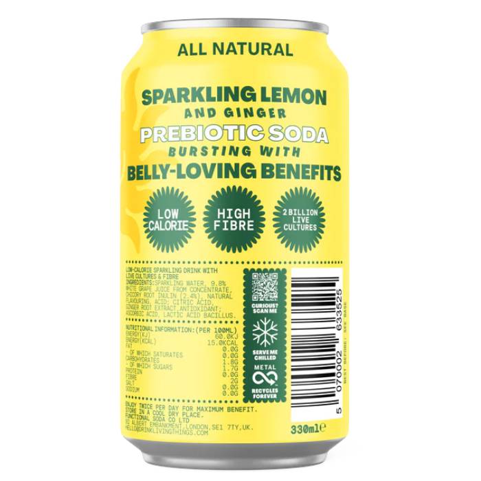 Living Things - Lemon & Ginger Soda, 300ml - Back