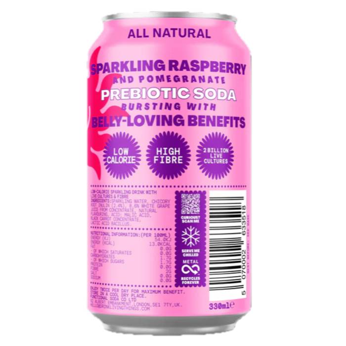 Living Things - Raspberry & Pomegranate Soda, 300ml - Back