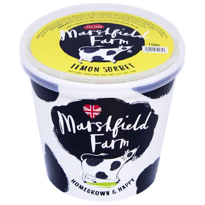 Marshfield - Lemon Sorbet, 1L  Pack of 4