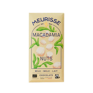 Meurisse - Milk chocolate with Macadamia Nuts, 100g | Pack of 15