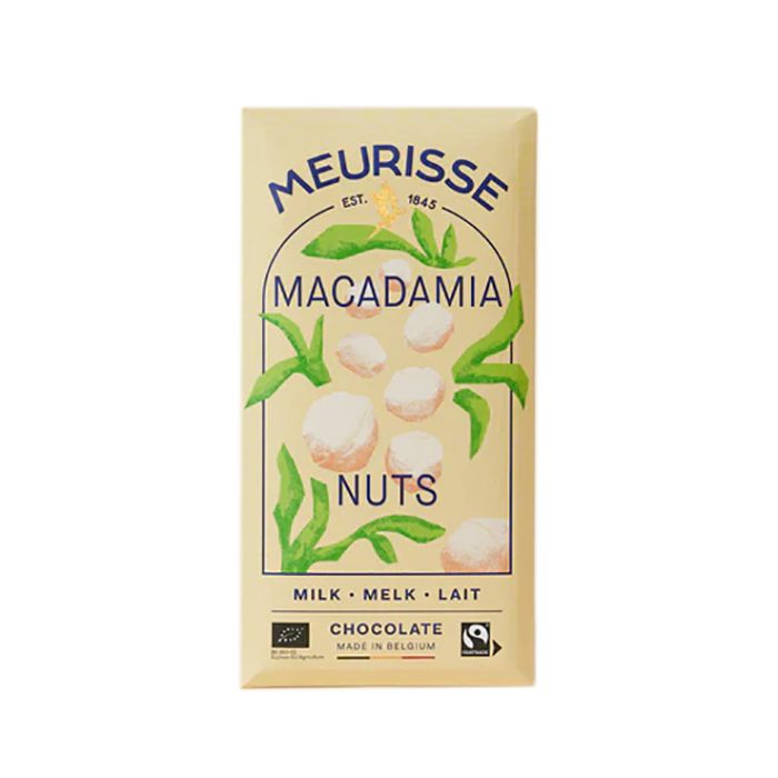 Meurisse - Milk chocolate with Macadamia Nuts, 100g  Pack of 15