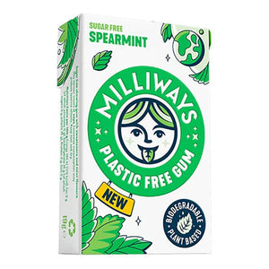 Milliways - Plastic Free Chewing Gum Spearmint, 19g | Pack of 12