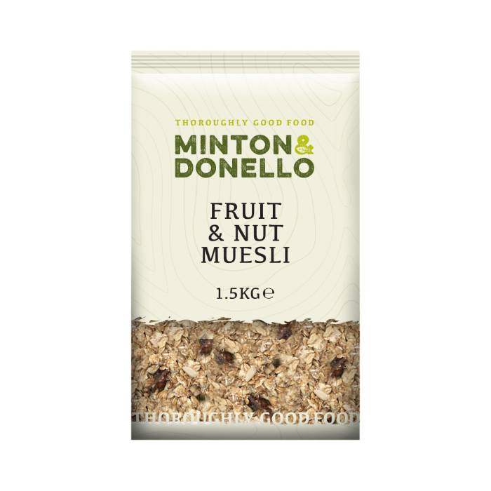 Minton & Donello - Fruit & Nut Muesli, 1500g   Pack of 6