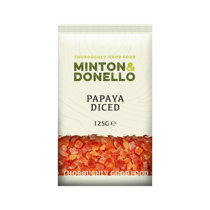 Minton & Donello - Papaya Diced, 125g  Pack of 6