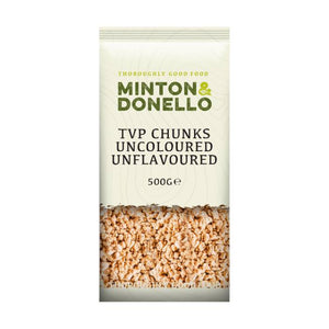 Minton & Donello - Tvp Chunks Uncoloured/Unflavoured, 500g | Pack of 6