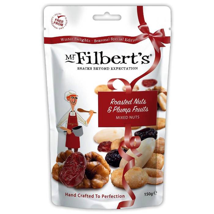 Mr Filberts - Roasted Nuts & Plump Fruits Mixed Nuts, 150g - Pack of 12