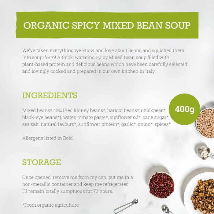 Mr Organic - Spicy Mixed Bean Soup, 400g  Pack of 6 - Back