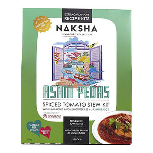 Naksha - Spiced Tomato Stew with Jasmine Rice Recipe Kit from Singapore, 390g - Pack of 6