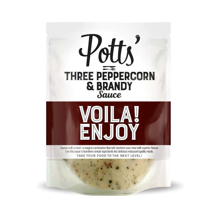 Potts - Three Peppercorn Sauce With Brandy, 250g - Pack of 1