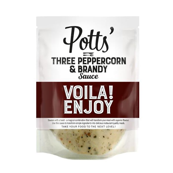 Potts - Three Peppercorn Sauce With Brandy, 250g - Pack of 6