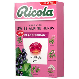 Ricola - Sugar Free Blackcurrant Box, 45g | Pack of 20