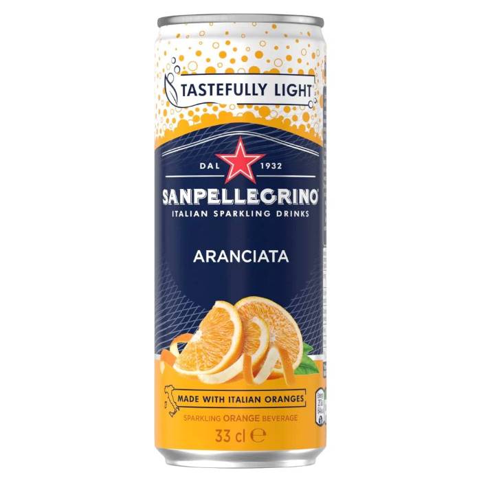 San Pellegrino - Orange (Aranciata) Can, 330ml  Pack of 12