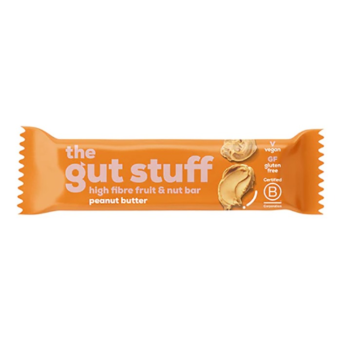 The Gut Stuff - Peanut butter High Fibre Fruit & Nut Bar, 35g - Pack of 12