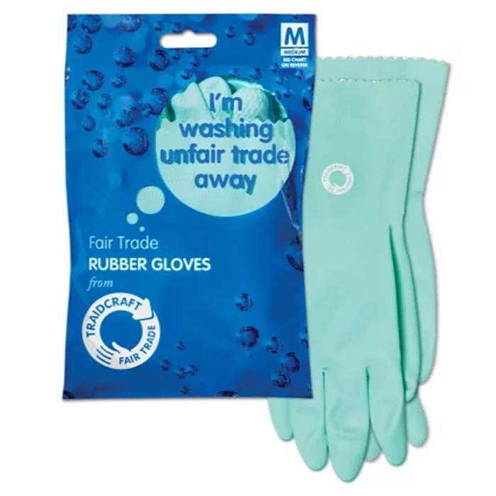 Traidcraft - Fair Trade Natural Rubber Gloves - Med, 1 Pair