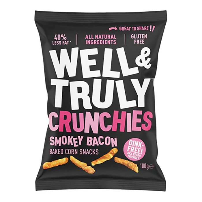 Well&Truly - Crunchies Smokey Bacon, 100g - Pack of 14