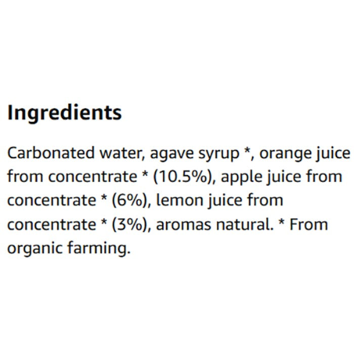 Whole Earth - Organic Lightly Sparkling Orange & Lemon, 330ml  Pack of 24 - Back